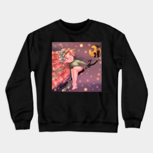 A girl who weaves flower wreaths and carries a magic staff Crewneck Sweatshirt